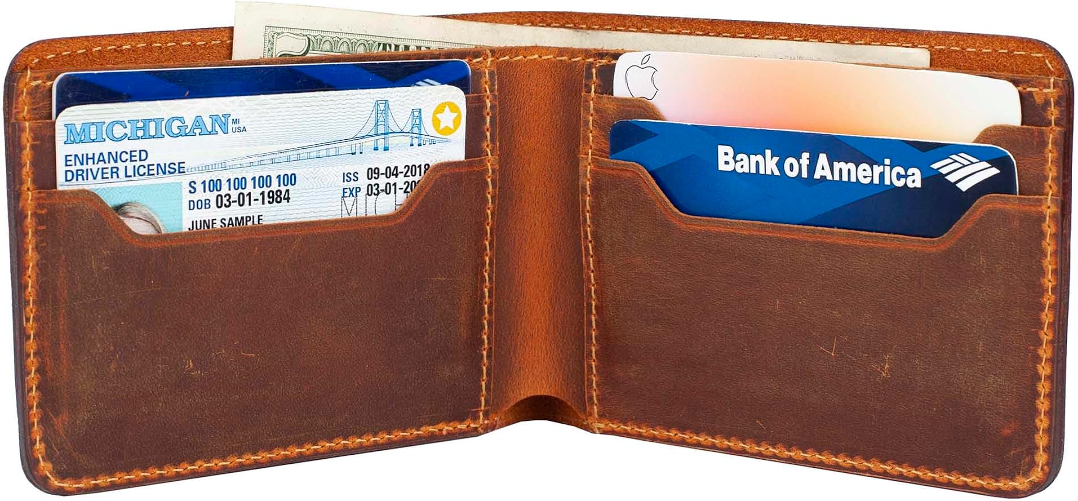 Amazon.com: Texas Valley Handmade Slim Leather Wallet for Men